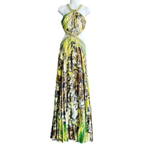 CINDERELLA Pleated Cut-out Dress Women’s Size 8 Backless Beaded